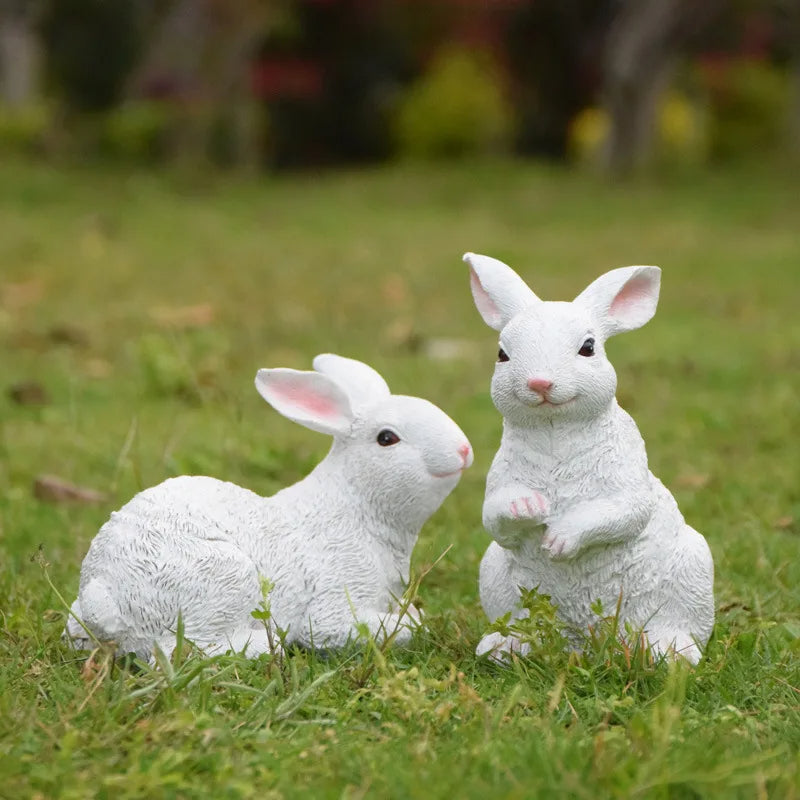 Cottontail Resin Rabbit Sculpture - Goraya Nesting   9 