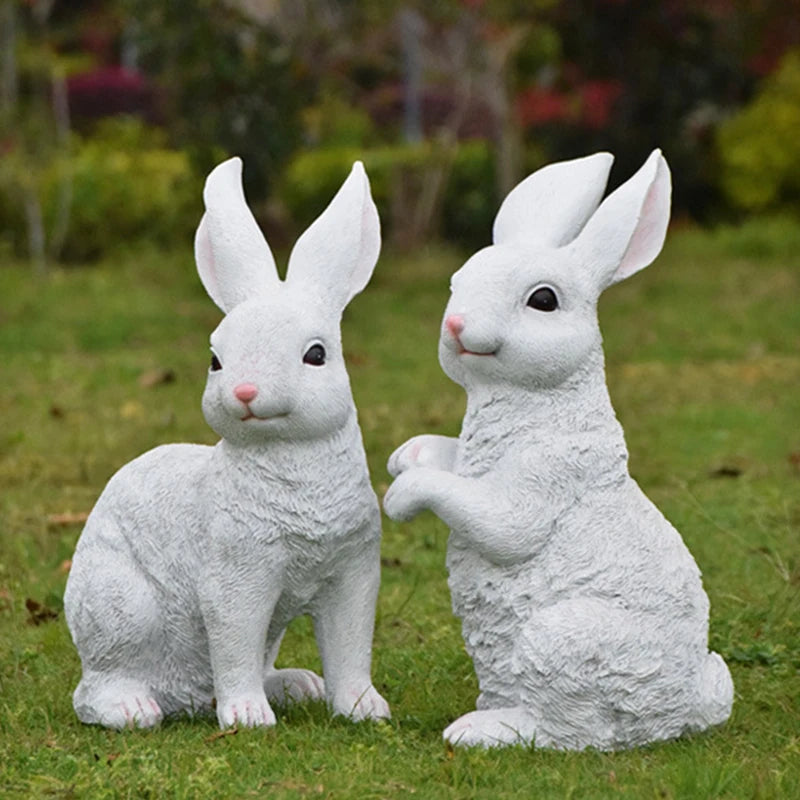 Cottontail Resin Rabbit Sculpture - Goraya Nesting   