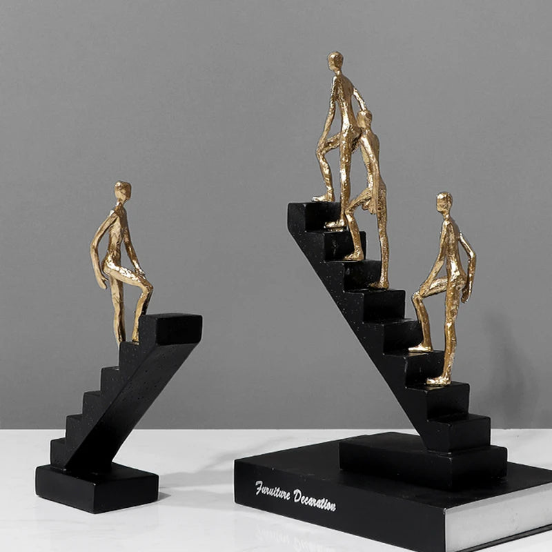 Elegant Men On Stairs Decorative Sculpture - Goraya Nesting 