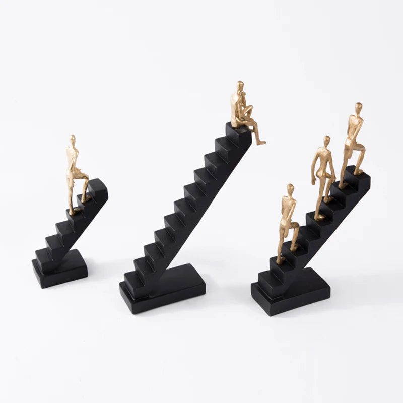 Elegant Men On Stairs Decorative Sculpture - Goraya Nesting 