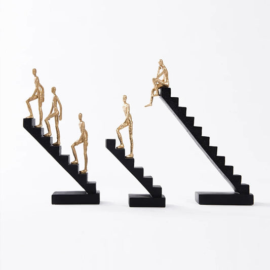 Elegant Men On Stairs Decorative Sculpture - Goraya Nesting 