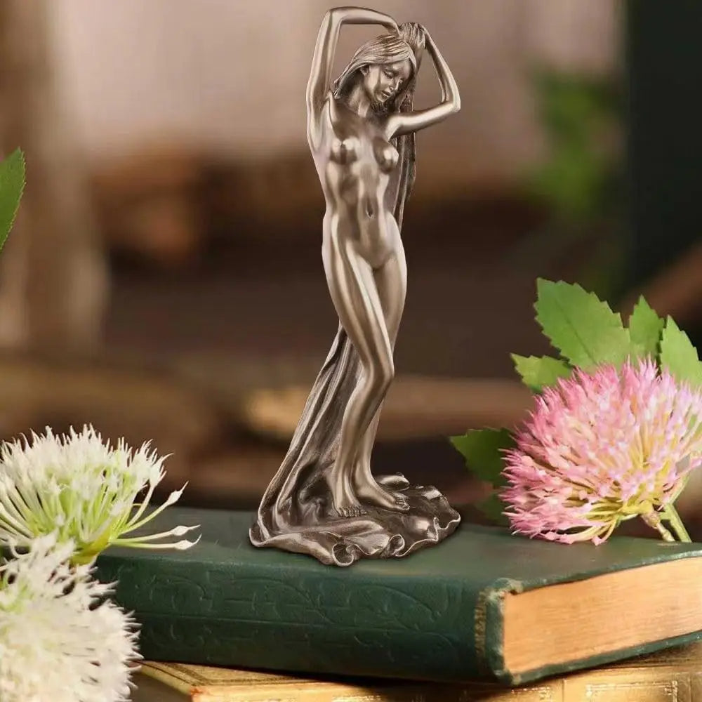 Elegant Pink Resin Cat Sculpture - Goraya Nesting 