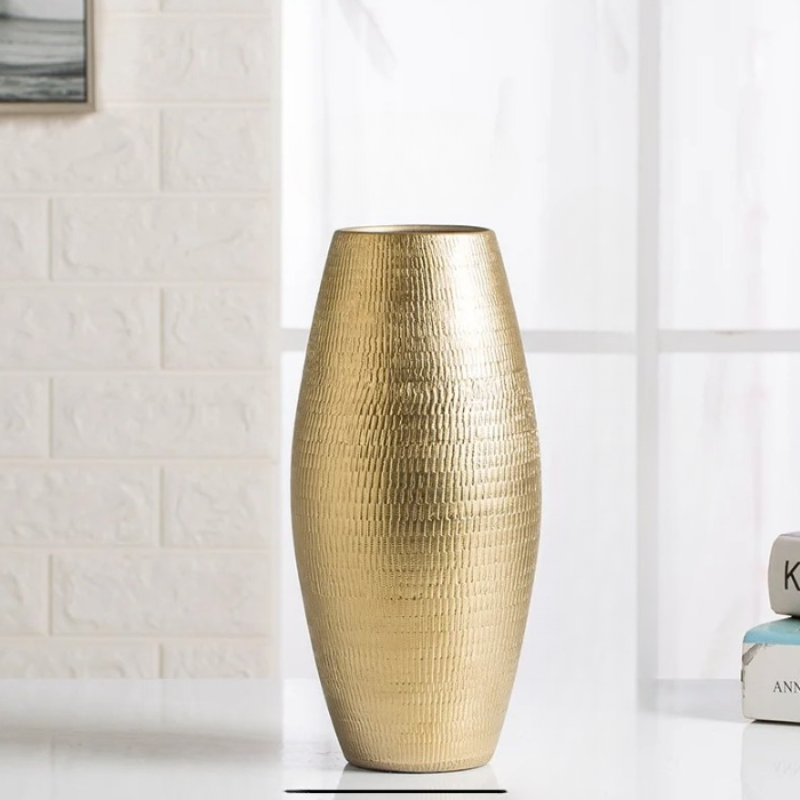 Gilded Electroplated Ceramic Vase in Gold  - Goraya Nesting 