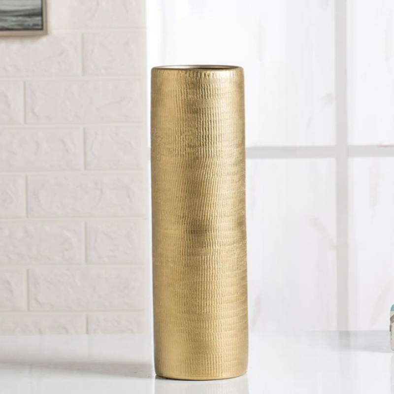 Gilded Electroplated Ceramic Vase in Gold  - Goraya Nesting 