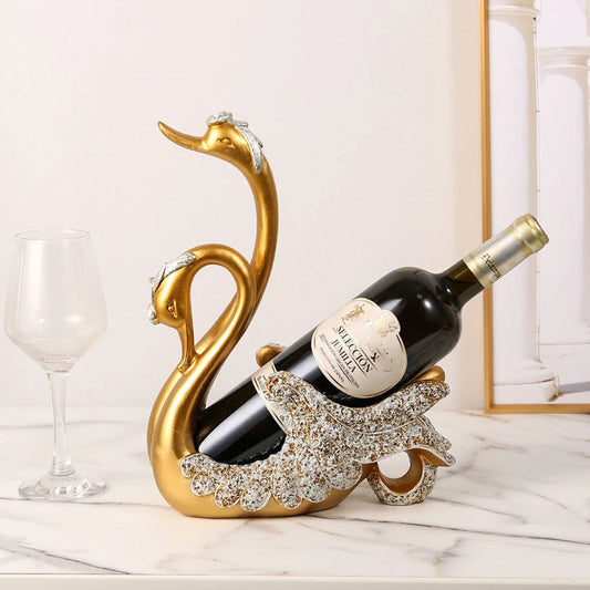 Golden Swan Statue Wine Rack Bottle Holder - Goraya Nesting 