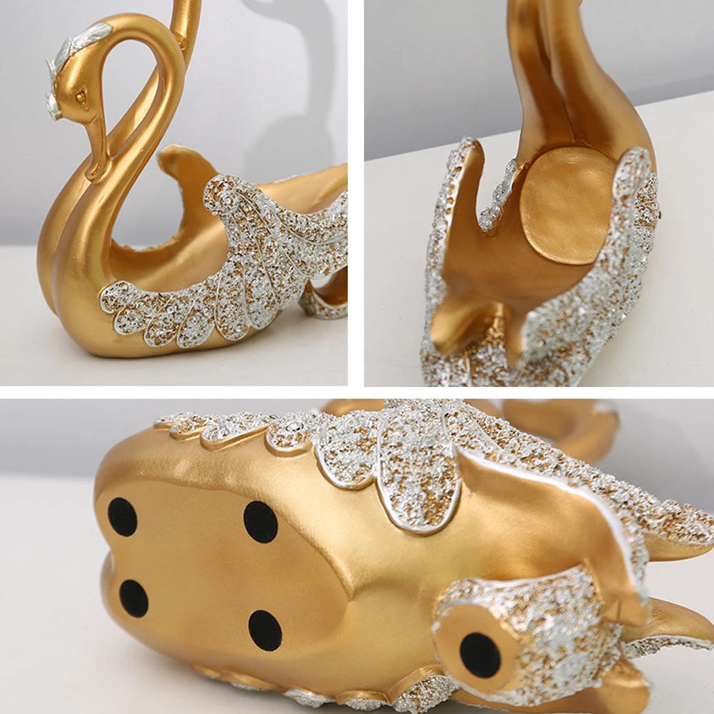 Golden Swan Statue Wine Rack Bottle Holder - Goraya Nesting 