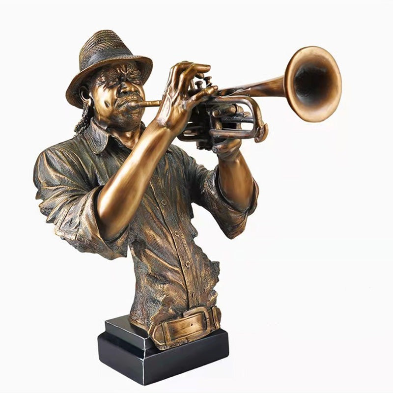 Half-Body Musician Figurine with Saxophone/Trumpet - Goraya Nesting 
