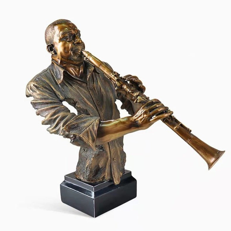 Half-Body Musician Figurine with Saxophone/Trumpet - Goraya Nesting 