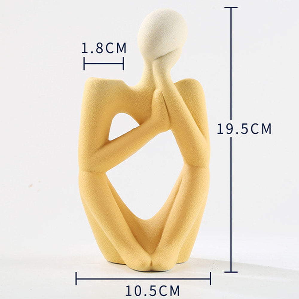 Heart-Shaped Ceramic Thinker Statue Vase - Goraya Nesting  
