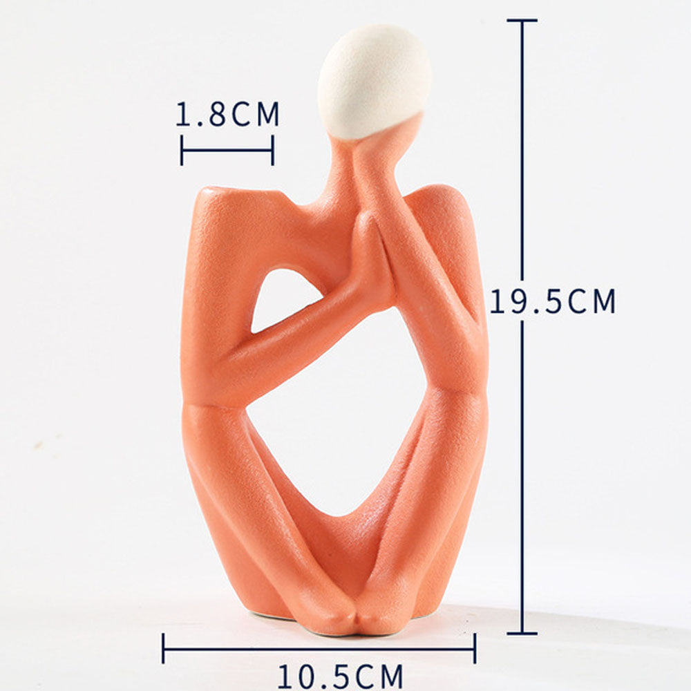 Heart-Shaped Ceramic Thinker Statue Vase - Goraya Nesting  