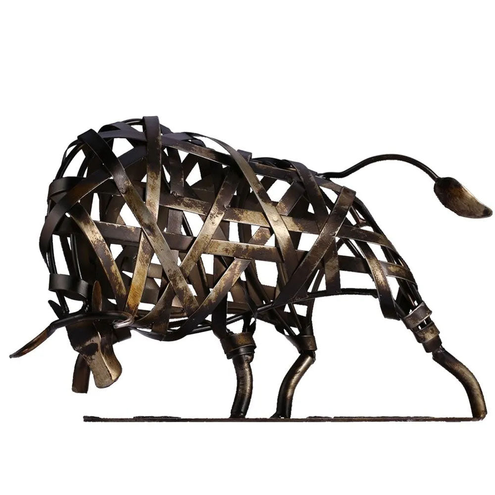 Iron Braided Cattle Sculpture - Goraya Nesting 