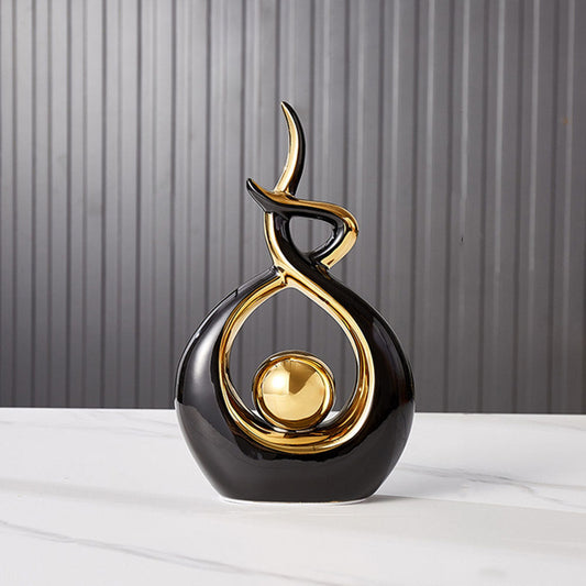 Modern Art Ceramic Sculpture Statue - Black - Goraya Nesting