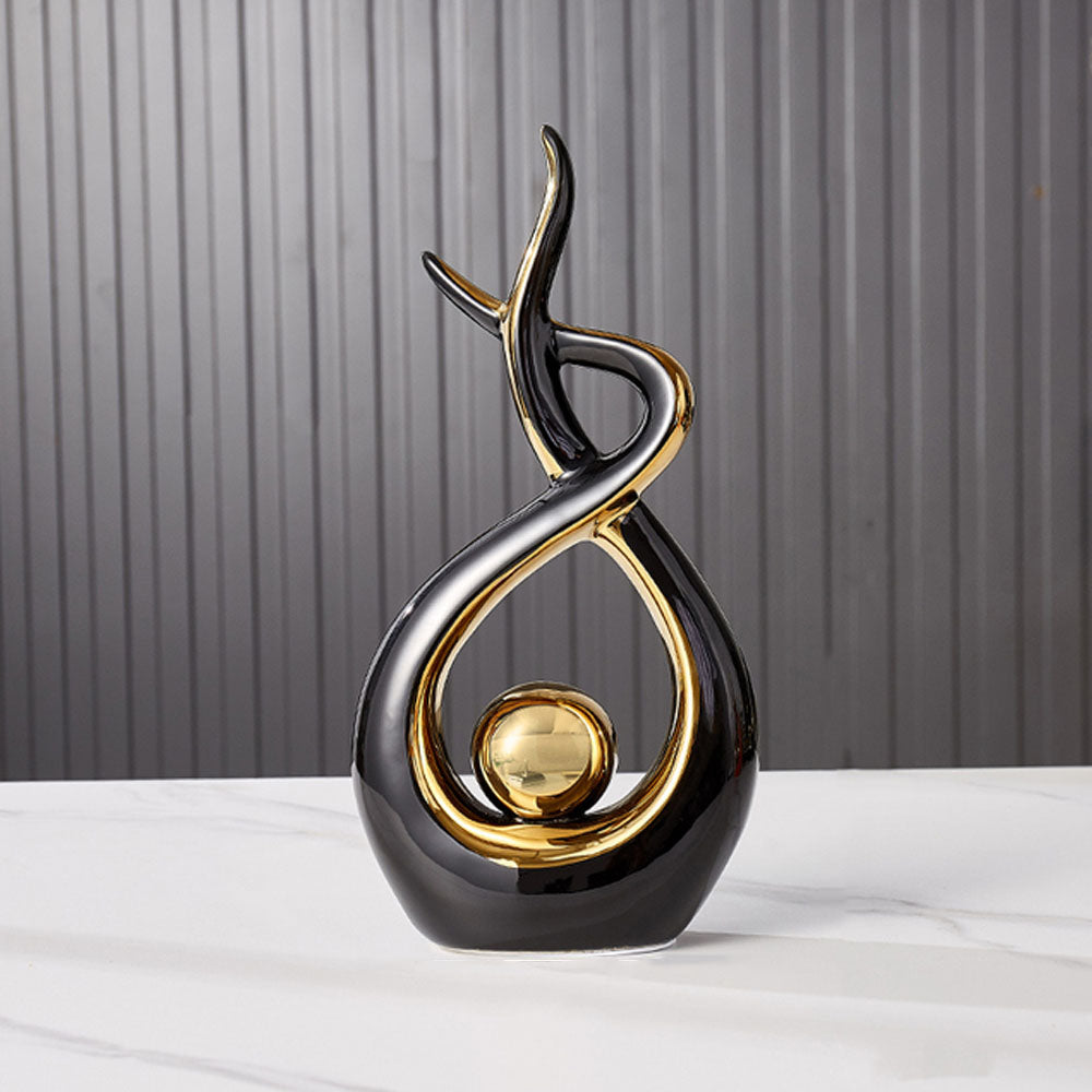 Modern Art Ceramic Sculpture Statue - Black - Goraya Nesting