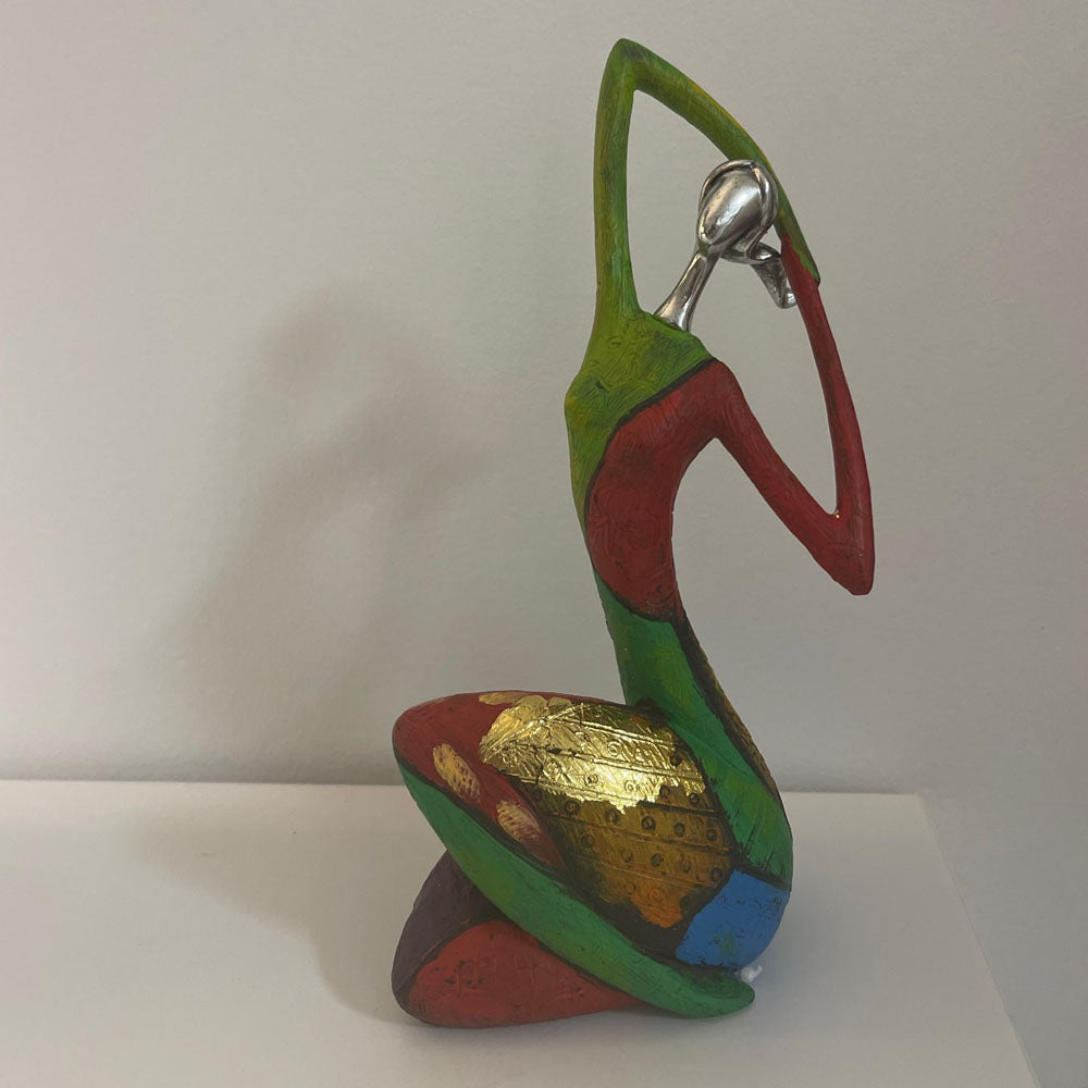 Multicolor Abstract Woman Art Resin Sculpture - Goraya Nesting 