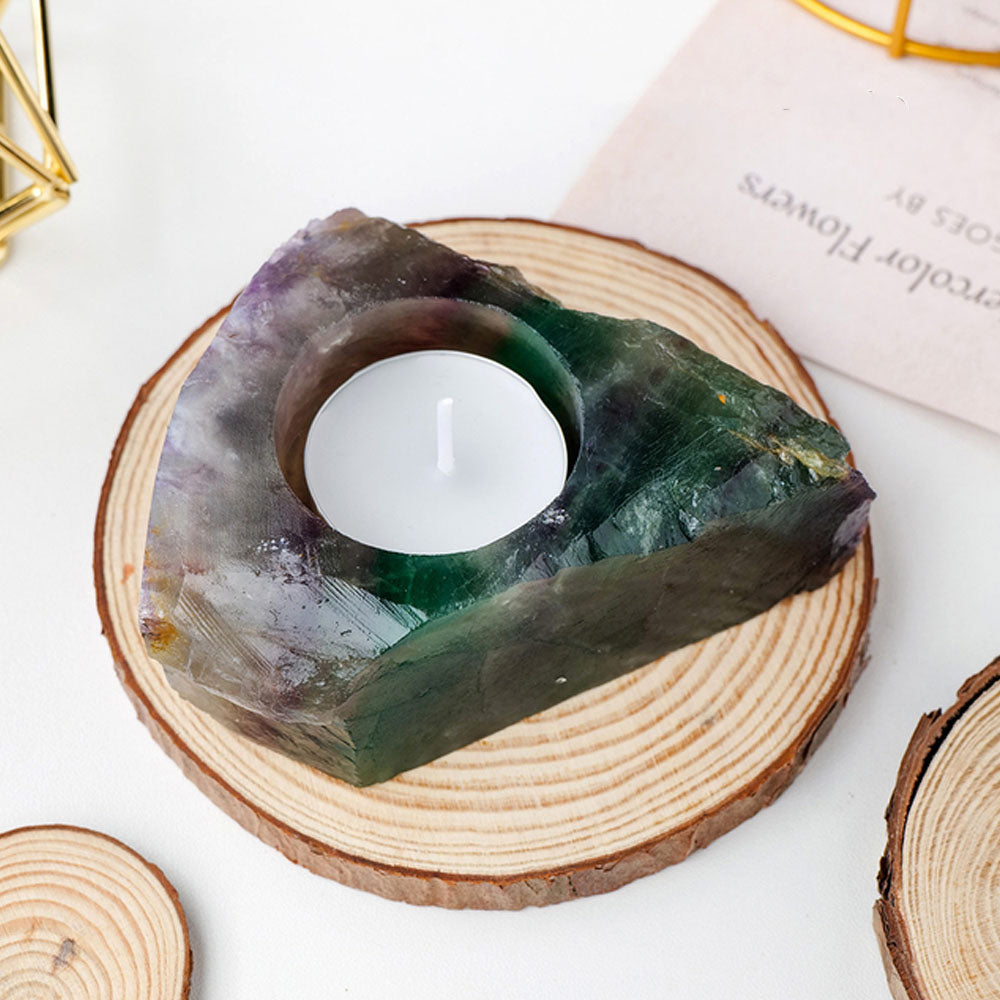 Natural Crystal Raw Stone Irregular Candle Holder - Goraya Nesting - Goraya Nesting 