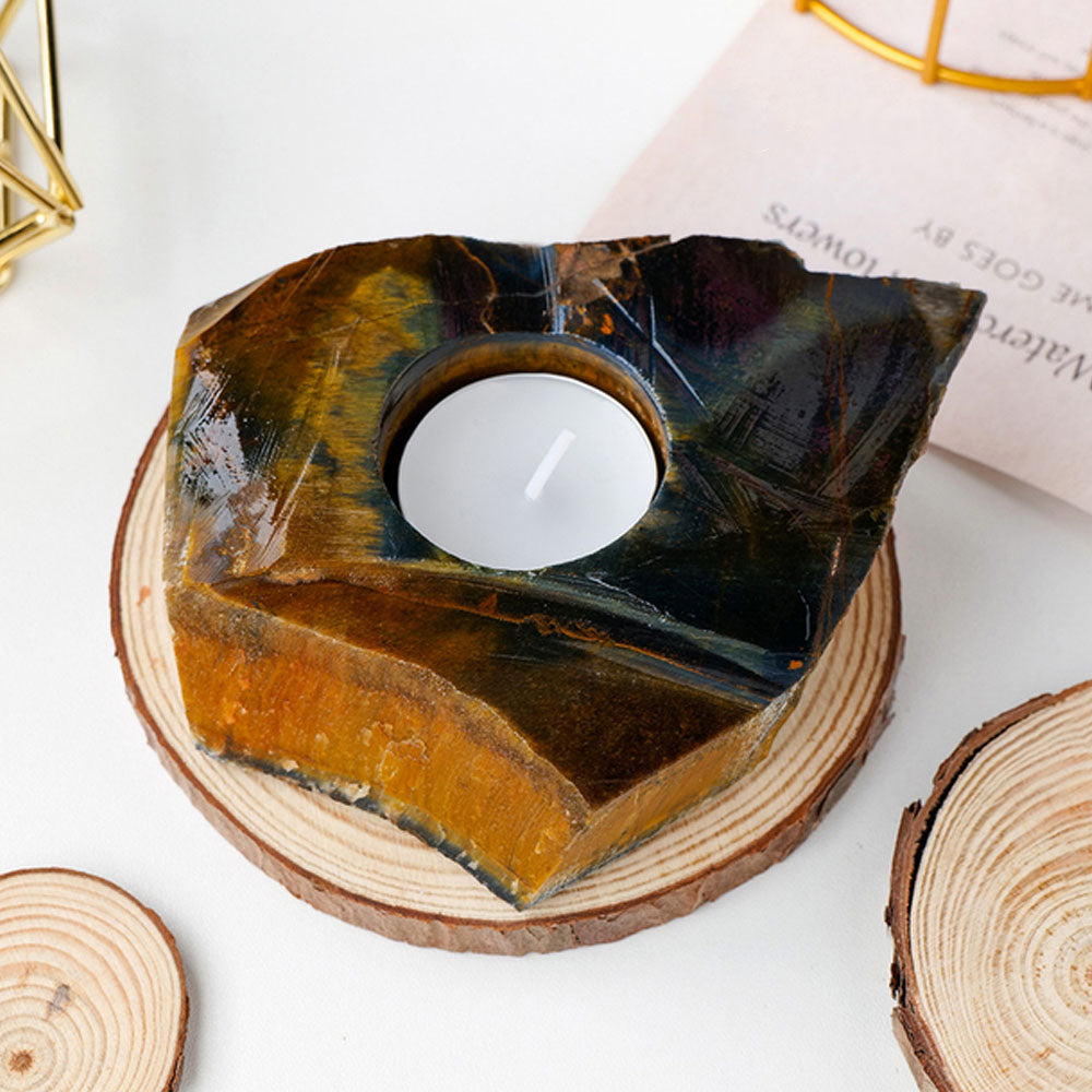 Natural Crystal Raw Stone Irregular Candle Holder - Goraya Nesting 