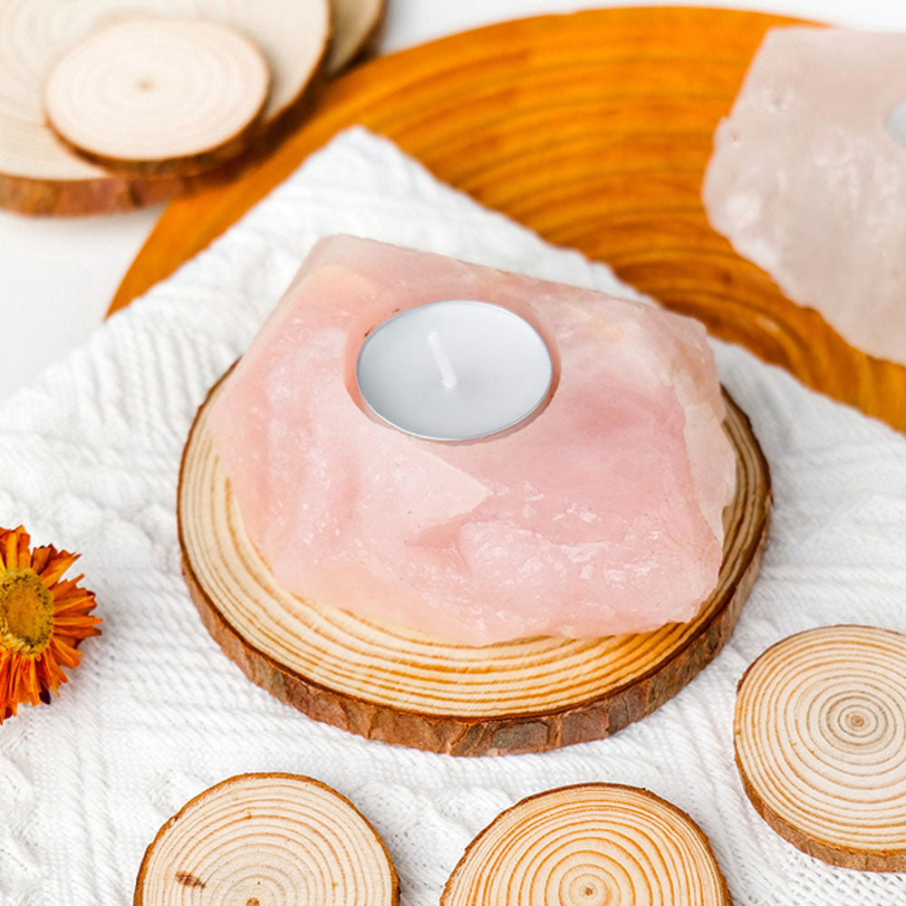 Natural Crystal Raw Stone Irregular Candle Holder - Goraya Nesting 