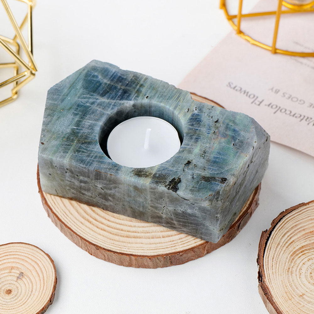 Natural Crystal Raw Stone Irregular Candle Holder - Goraya Nesting 