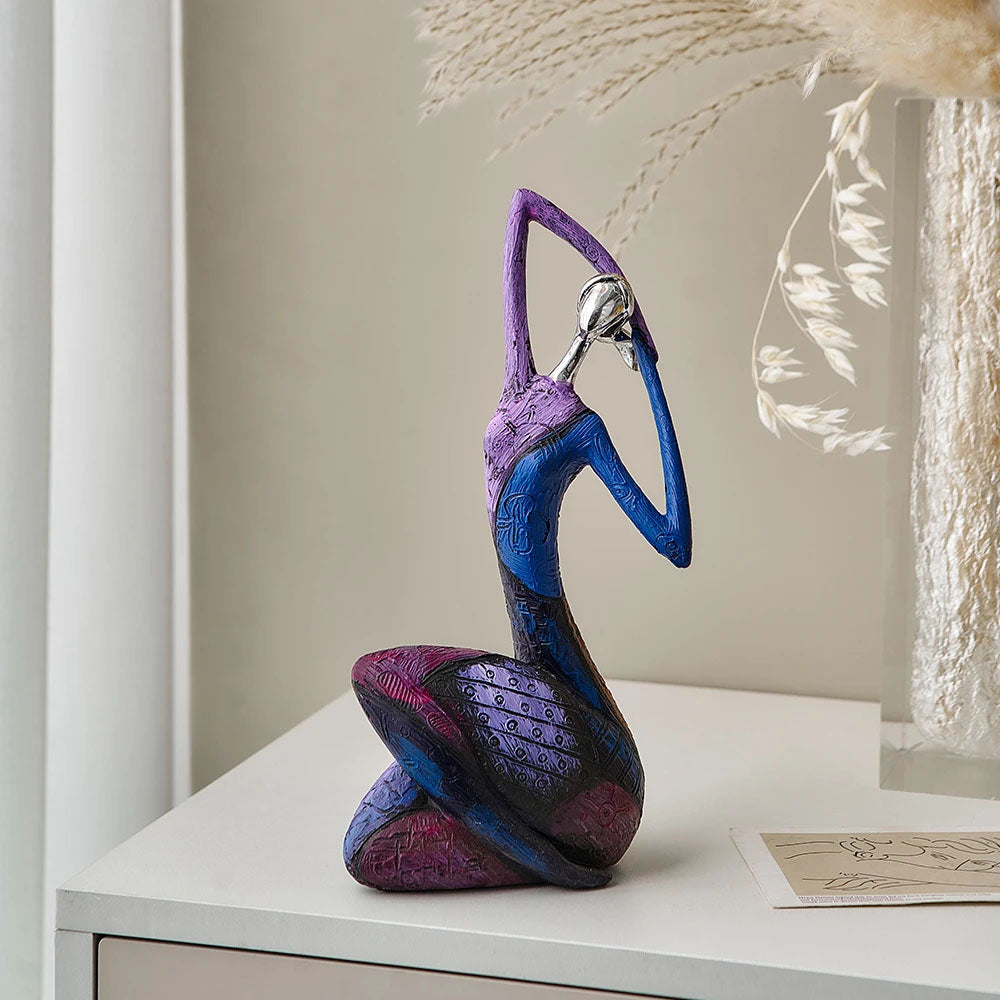 Purple Abstract Woman Art Resin Sculpture - Goraya Nesting 