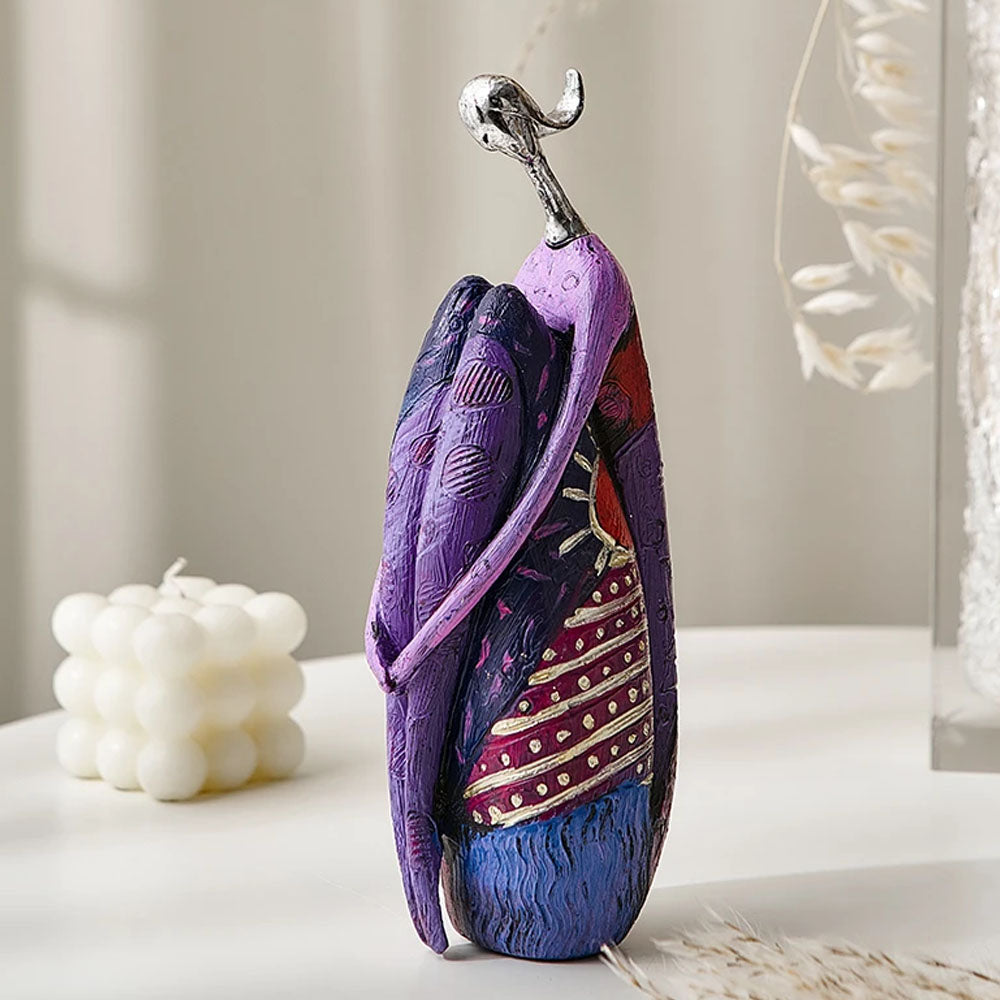 Purple Abstract Woman Art Resin Sculpture - Goraya Nesting 