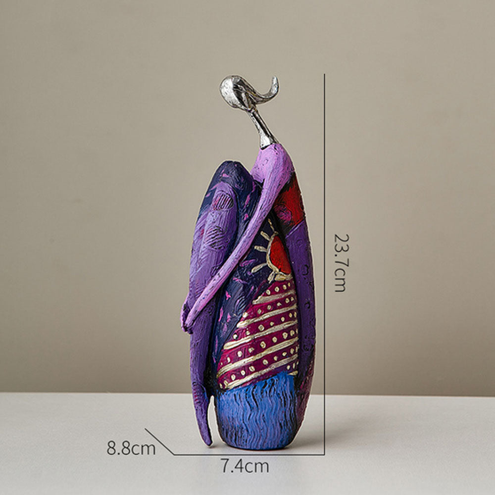 Purple Abstract Woman Art Resin Sculpture - Goraya Nesting 