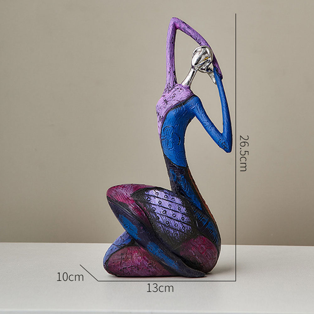 Purple Abstract Woman Art Resin Sculpture - Goraya Nesting 