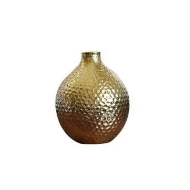 Radiant Elegance Metal Plated Ceramic Vase - Goraya Nesting 