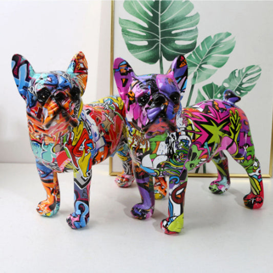 Resin Graffiti Bulldog Sculpture - Goraya Nesting 
