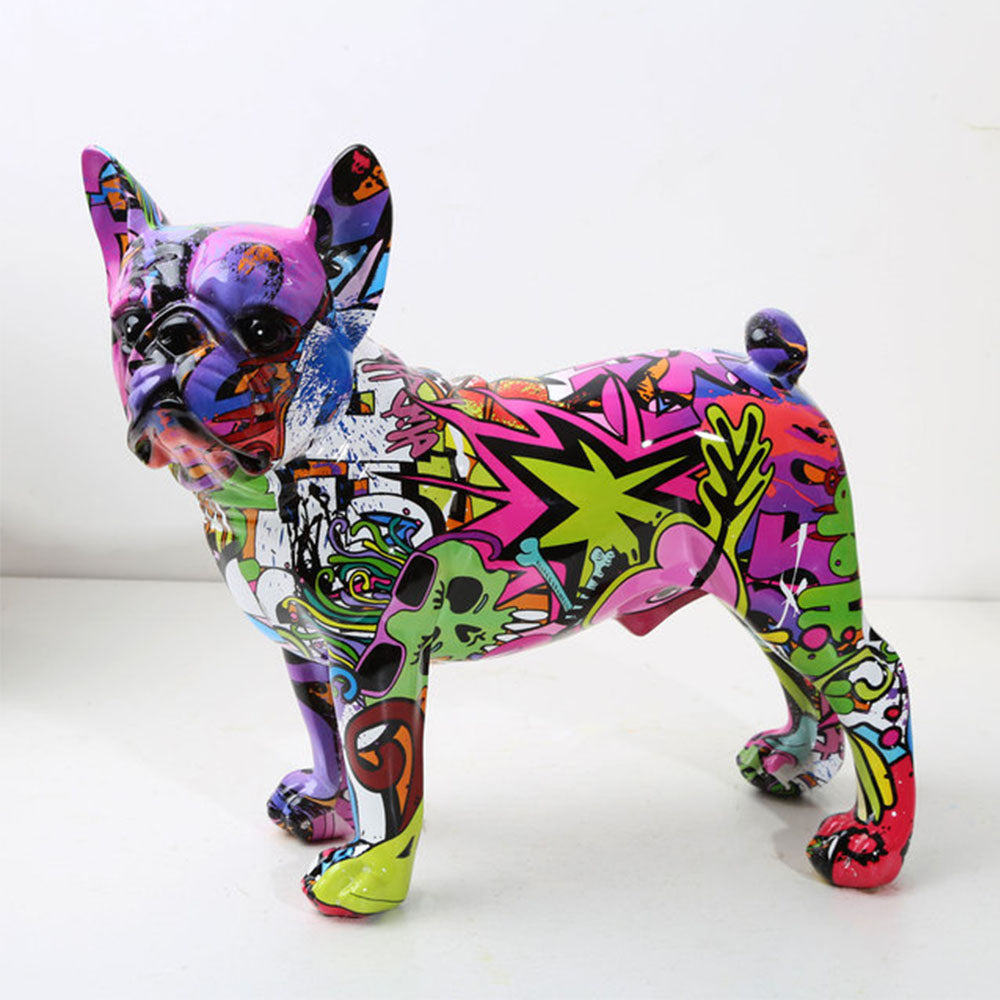 Resin Graffiti Bulldog Sculpture - Goraya Nesting 