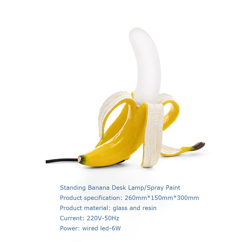 LED Table Lamp with Banana Glass and Resin Design - Goraya Nesting 