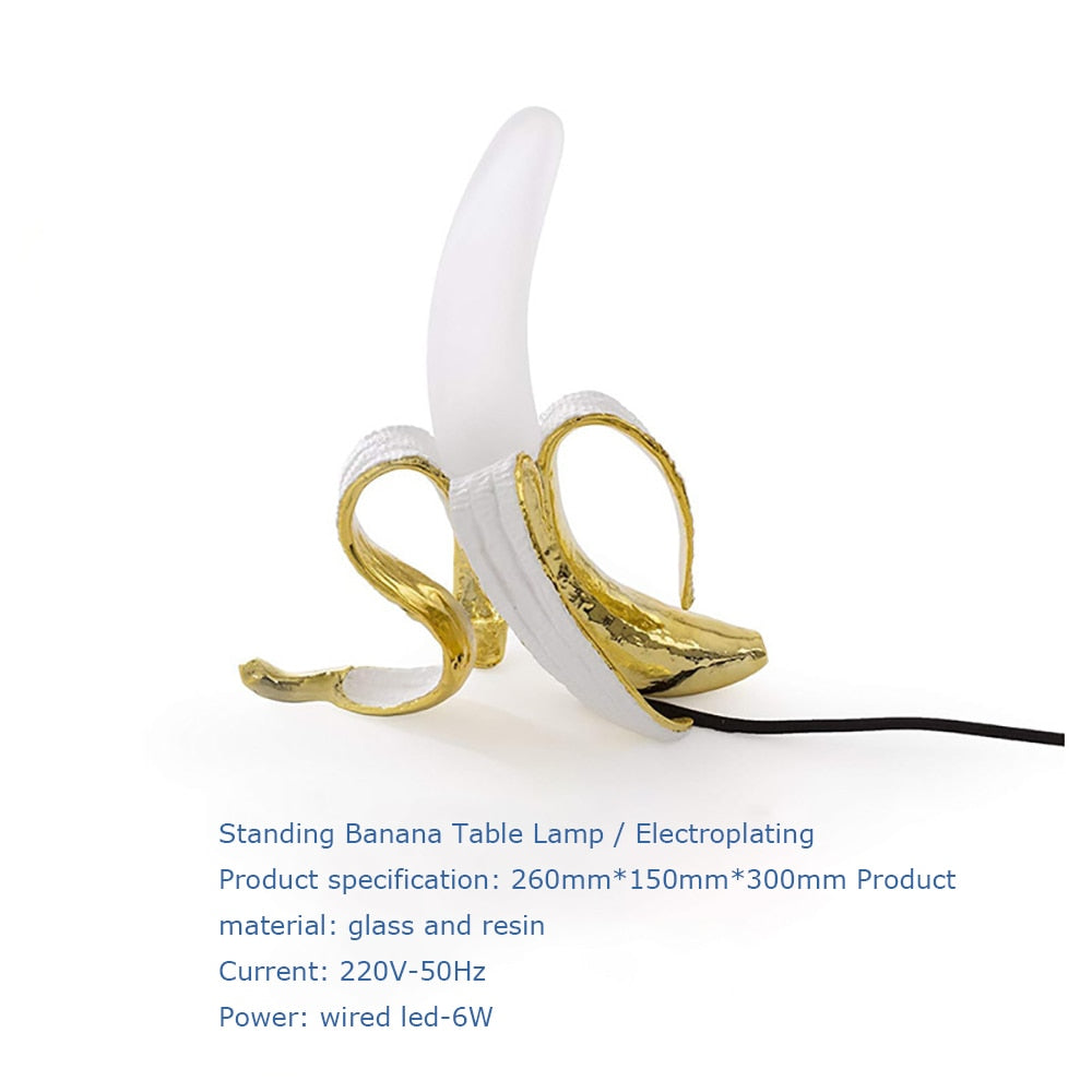 LED Table Lamp with Banana Glass and Resin Design - Goraya Nesting 