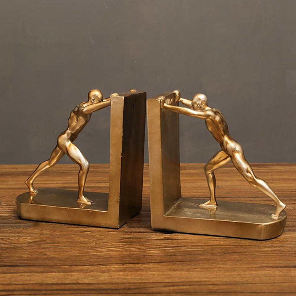 Set of 2 Resin Leaning Sculpture Bookends - Goraya Nesting 