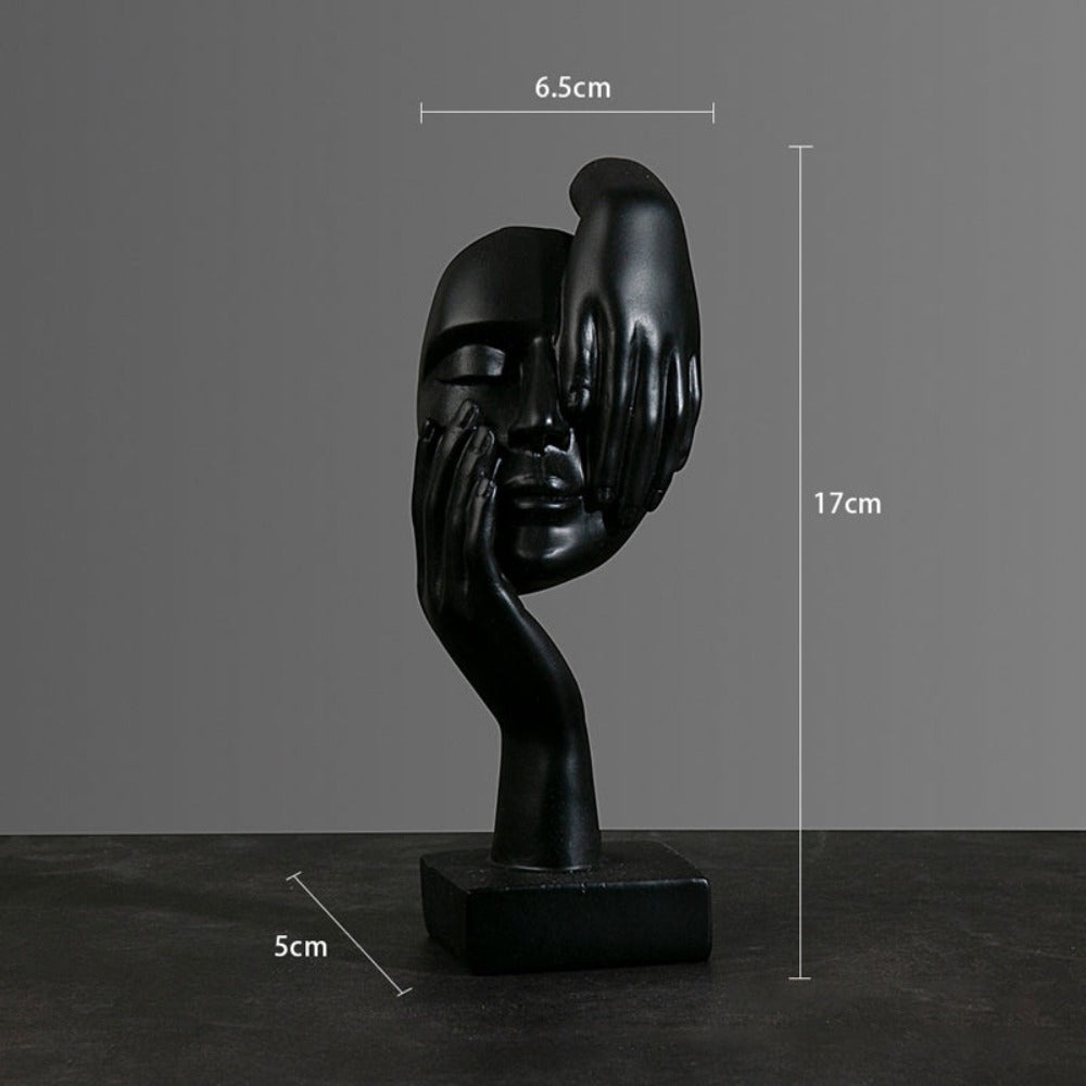 Set of 5 Black Resin Abstract Thinker Sculpture - Goraya Nesting 