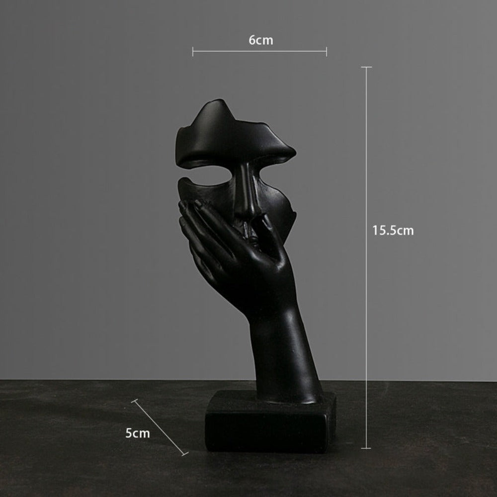 Set of 5 Black Resin Abstract Thinker Sculpture - Goraya Nesting  