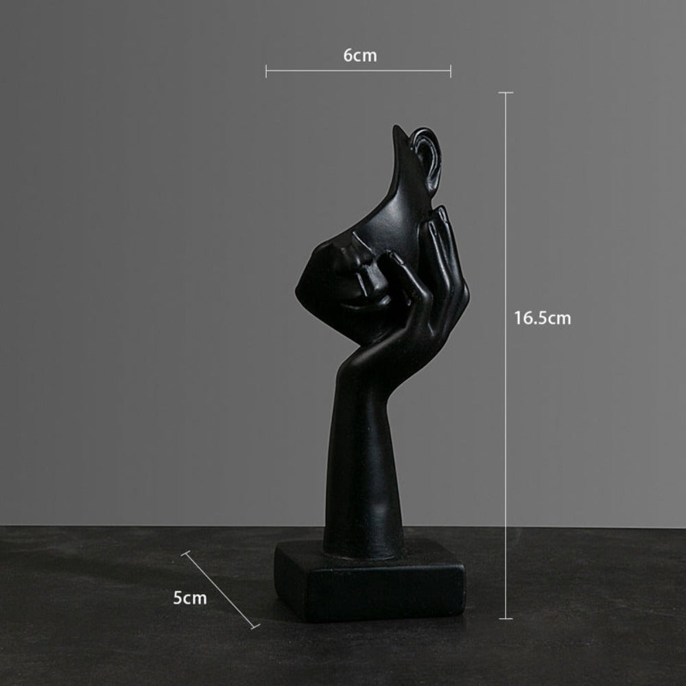Set of 5 Black Resin Abstract Thinker Sculpture - Goraya Nesting  
