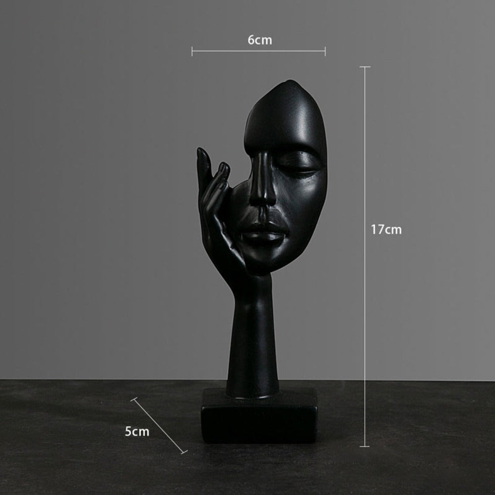Set of 5 Black Resin Abstract Thinker Sculpture - Goraya Nesting 