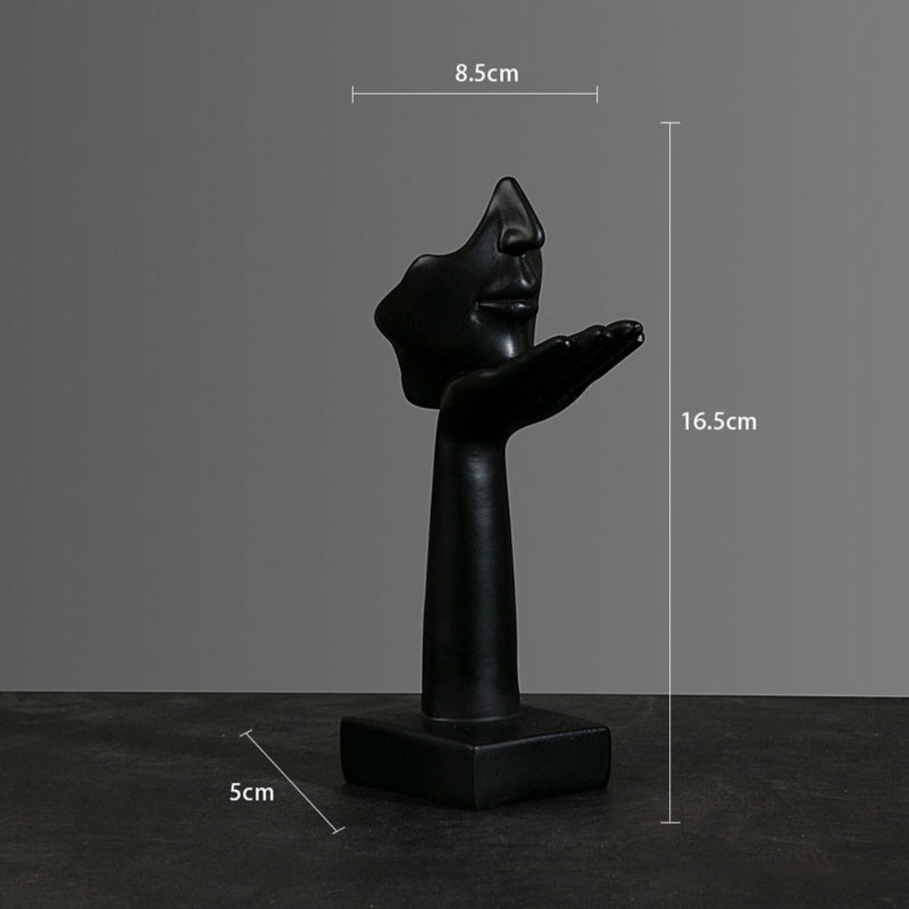 Set of 5 Black Resin Abstract Thinker Sculpture - Goraya Nesting  