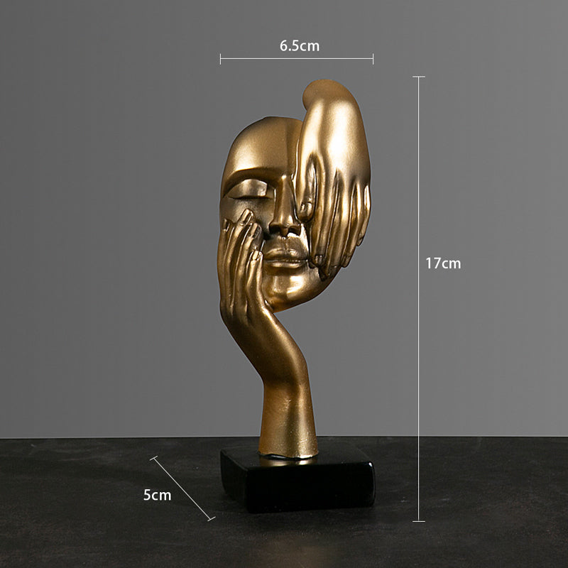 Set of 5 Gold Resin Abstract Thinker Sculpture - Goraya Nesting 