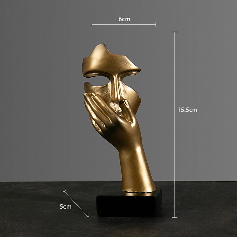 Set of 5 Gold Resin Abstract Thinker Sculpture - Goraya Nesting 