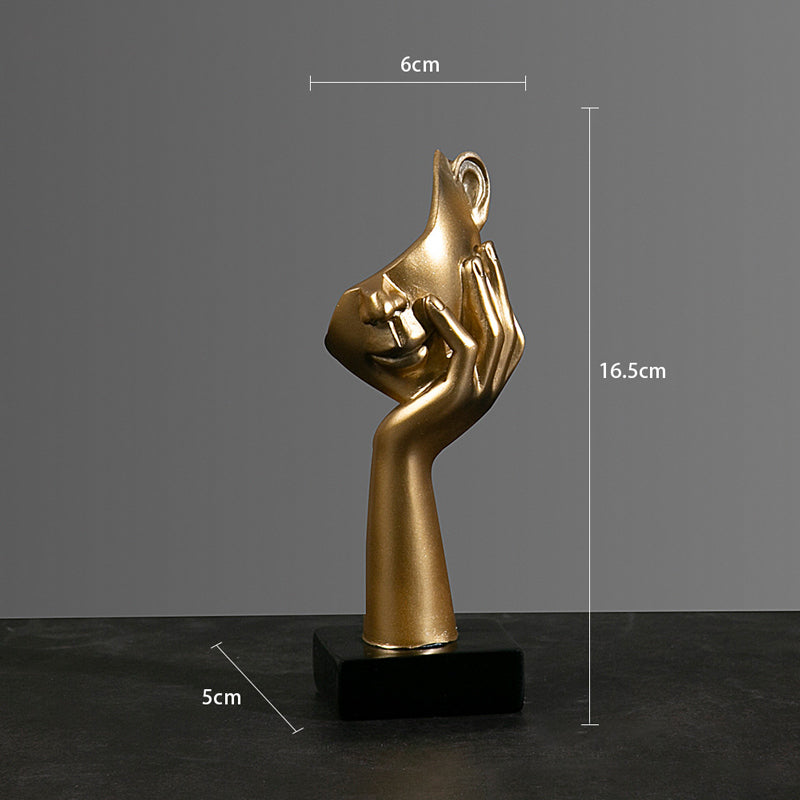 Set of 5 Gold Resin Abstract Thinker Sculpture - Goraya Nesting 