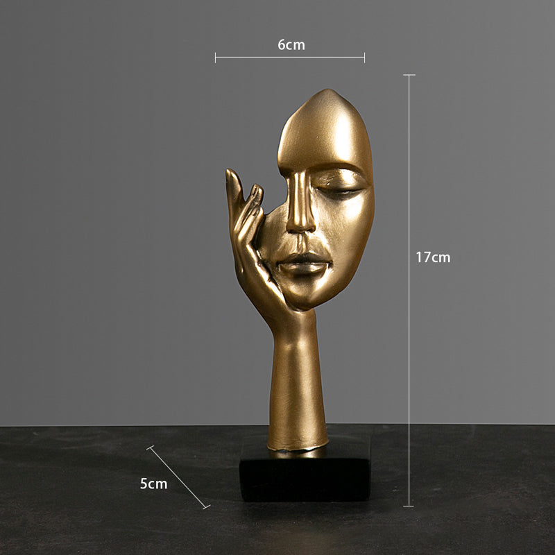 Set of 5 Gold Resin Abstract Thinker Sculpture - Goraya Nesting 