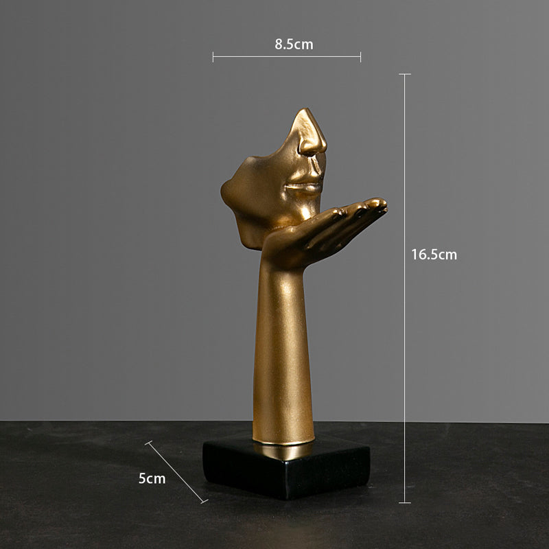Set of 5 Gold Resin Abstract Thinker Sculpture - Goraya Nesting 