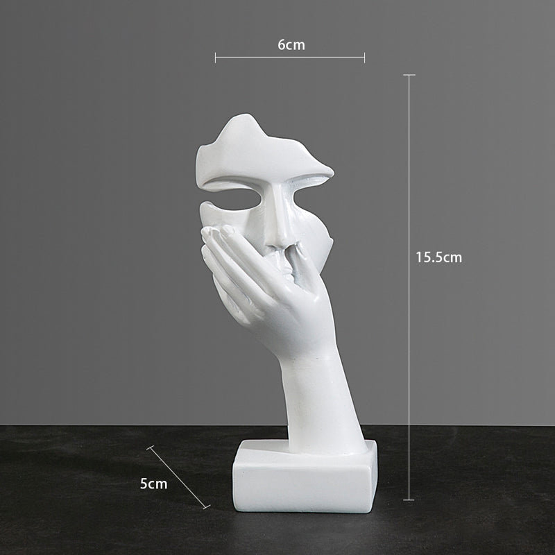 Set of 5 White Resin Abstract Thinker Sculpture - Goraya Nesting 