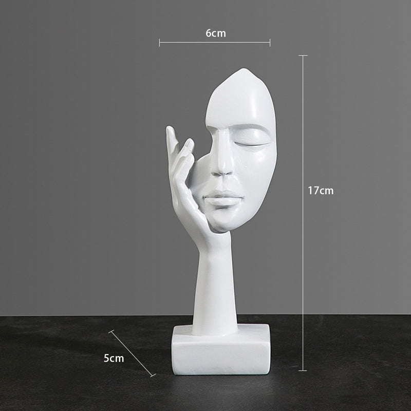 Set of 5 White Resin Abstract Thinker Sculpture - Goraya Nesting 