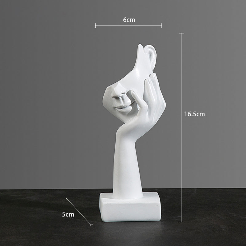 Set of 5 White Resin Abstract Thinker Sculpture - Goraya Nesting 