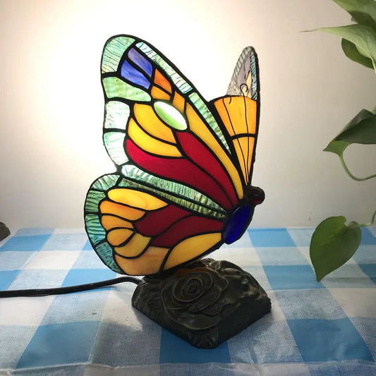 Stunning Stained Glass Butterfly Lamp - Goraya Nesting 