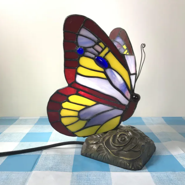 Stunning Stained Glass Butterfly Lamp - Goraya Nesting 