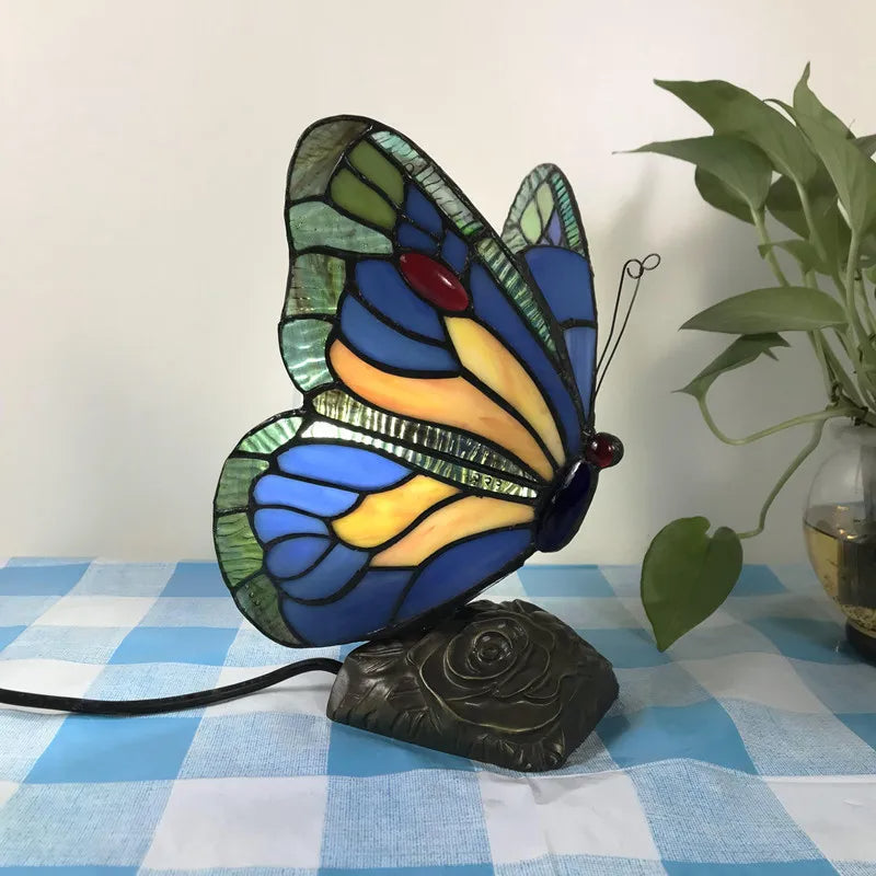 Stunning Stained Glass Butterfly Lamp - Goraya Nesting 
