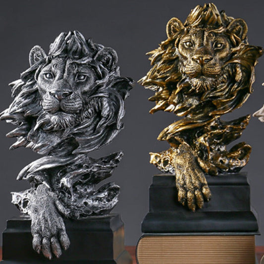 Vintage Lion Head Sculpture - Goraya Nesting 