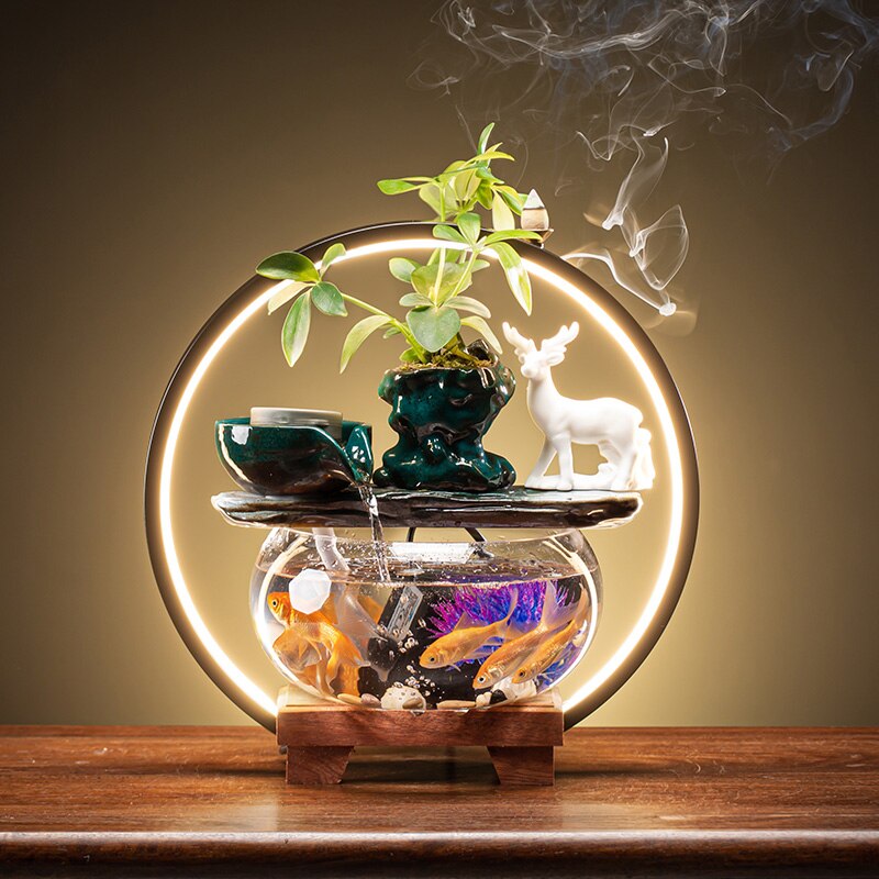 Water Circulating Glass Fish Tank Decor - Goraya Nesting 